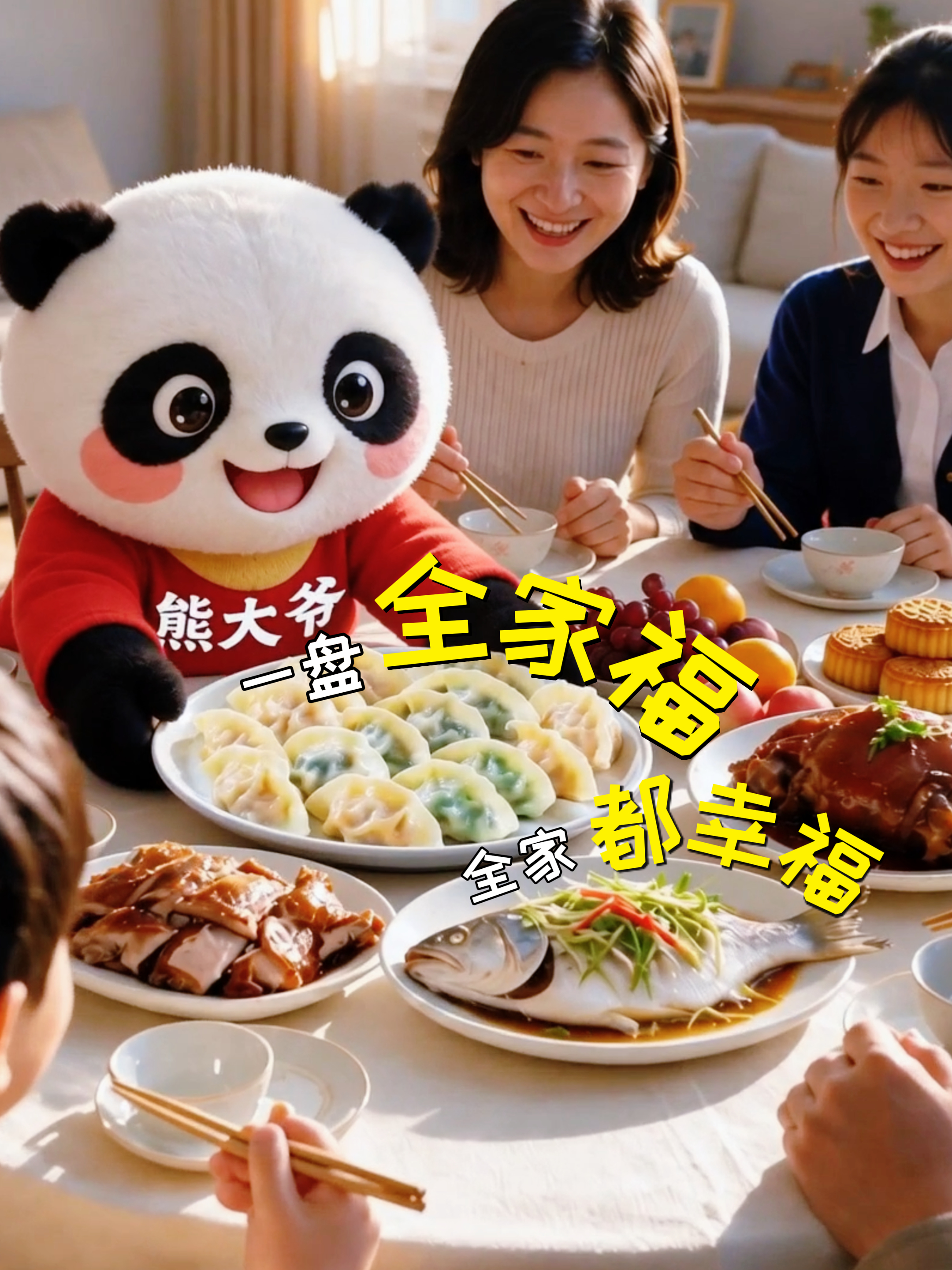 今年双节，熊大爷将5个祝福帮你全“包”进饺子里了