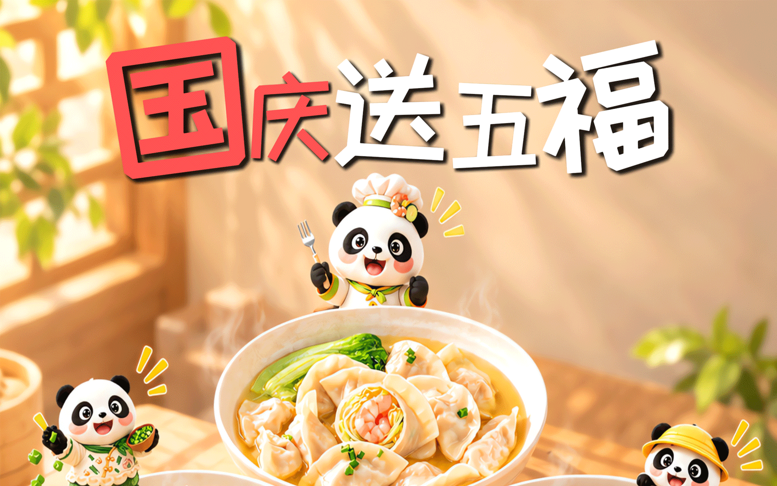 五福送到家，国庆拍照新姿势也安排上！